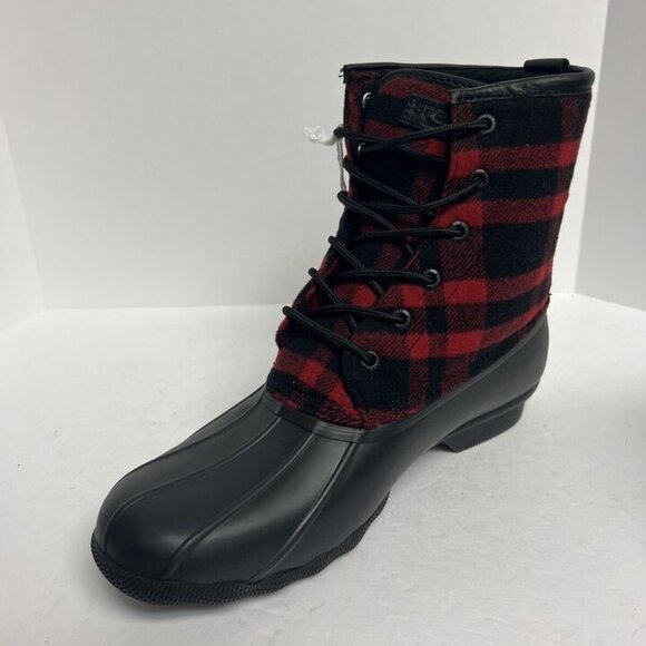Sperry Mens Saltwater Buffalo Check Boot Red Size 11 M main image 6